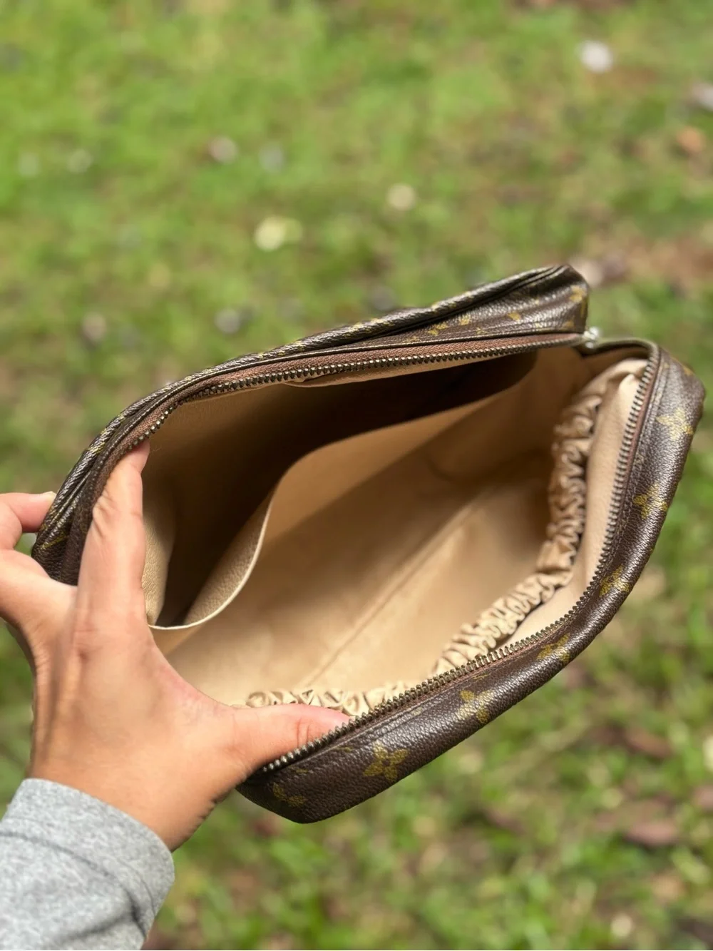 Louis Vuitton Brown Monogram Canvas Clutch Wristlet